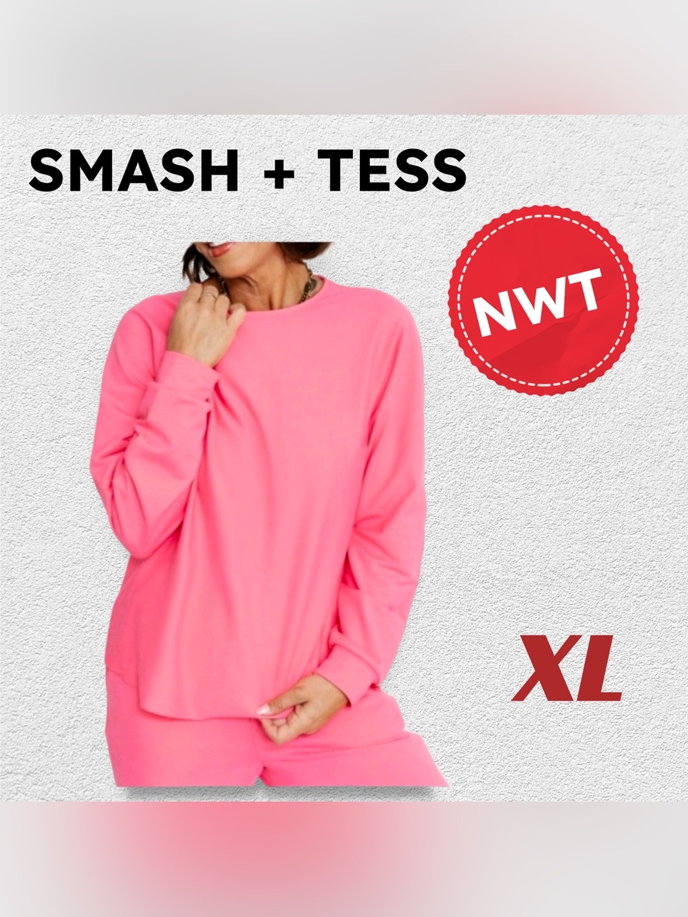 🇨🇦🆕NWT SMASH + TESS | XL | Casual & Cozy Ginger Pink Jet set top*
